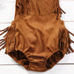 Summer Baby Girl Bodysuit – Sleeveless Tassel Playsuit (0-24M)