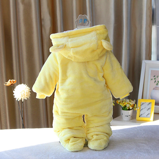Winter Baby Footies – Warm Cotton Outfit for Newborns (3-12M)