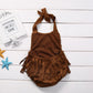 Summer Baby Girl Bodysuit – Sleeveless Tassel Playsuit (0-24M)