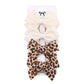 4Pcs Baby Bow Hair Clips - Leopard Dot Print, Lace Cotton Linen Barrettes