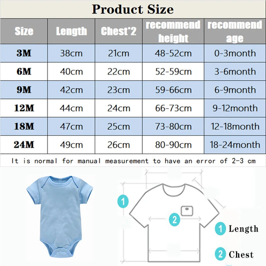 3PCS Baby Bodysuit Set – Soft Cotton Summer Rompers for Newborns