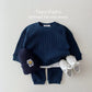 Toddler Outfit – Waffle Cotton Sweatshirt & Pants Set (2PCS)