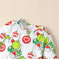 Long Sleeve Ball Print Romper & Suspender Pants Set (0-2Y)