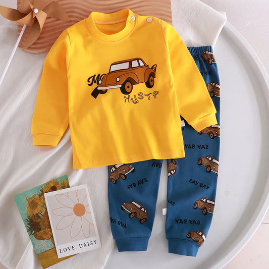 Autumn/Winter Baby Pajama Set – Cotton Long Sleeve Outfit (Boys & Girls)