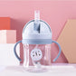 Kids' Cartoon Animal Water Bottle – Straw Cup with Gravity Ball & Shoulder Strap