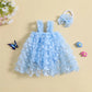 2PCS Baby Girl Summer Outfit – Mesh Bodysuit & Tulle Tutu with Headband