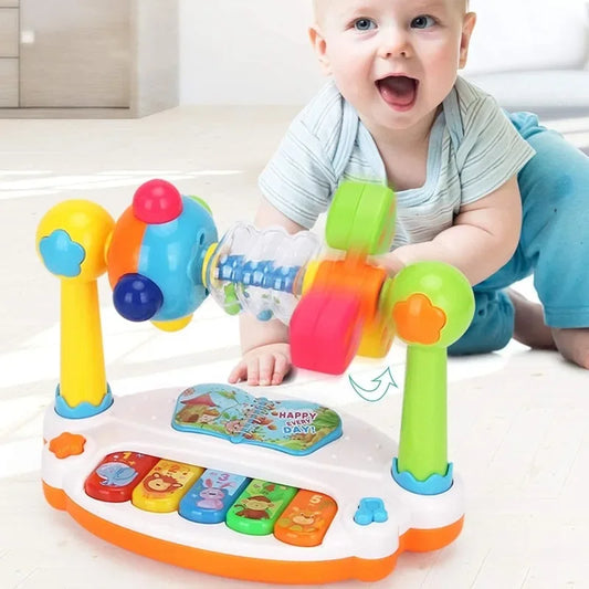 Rotating Baby Piano Toy – Light & Sound Musical Keyboard for Toddlers