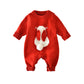"Christmas Newborn Romper – Knitted Bunny Jumpsuit for Fall & Winter