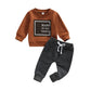2PCS Baby Boy Outfit – Long Sleeve Letter Pullover & Pocket Pants (Newborn)