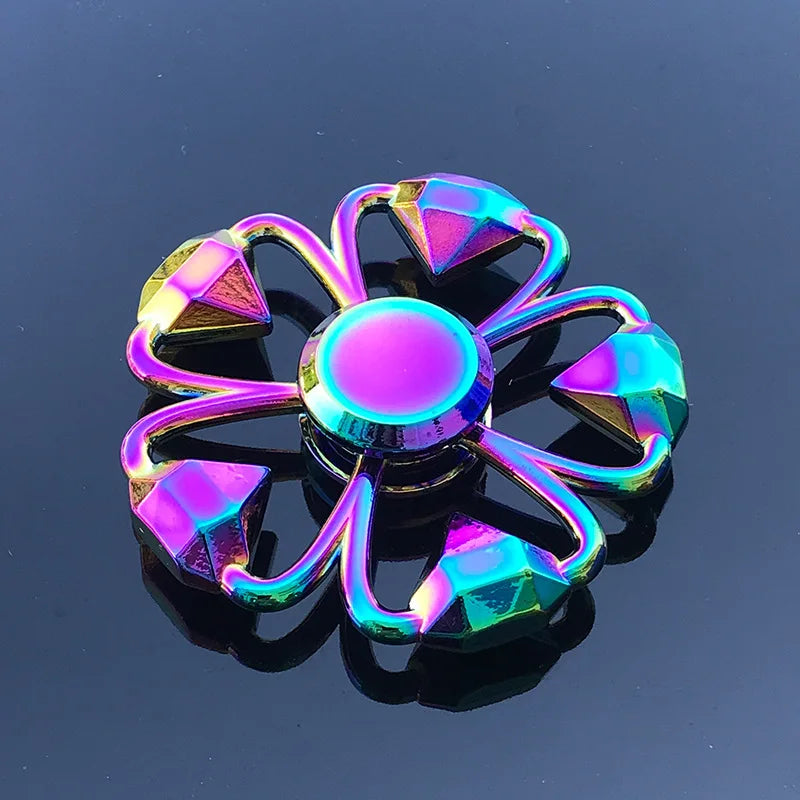 Rainbow Metal Fidget Spinner – High-Speed Stress Relief Toy