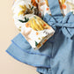 0-18M Baby Girl Bodysuit – Blue Bow Ruffle Outfit with Headband