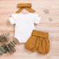 0-18M Baby Girl Outfit – Dot Romper, Pants & Bow Headband Set
