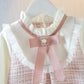 Spring Toddler Girl Dress – Korean Fashion Bow Mesh Plaid Princess Outfit