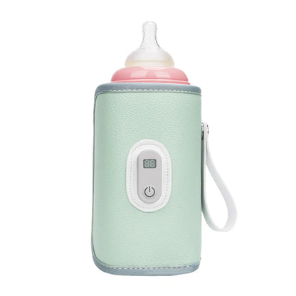 USB Baby Bottle Warmer – Portable Insulated Cover with Digital Temperature Display