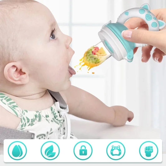 Baby Food Feeder – Silicone Spoon & Juice Extractor for Fruits & Vegetables