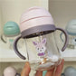 Kids' Cartoon Animal Water Bottle – Straw Cup with Gravity Ball & Shoulder Strap