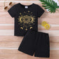 2-Piece Boys' Summer Set – Cartoon Bear Top & Fashion Shorts