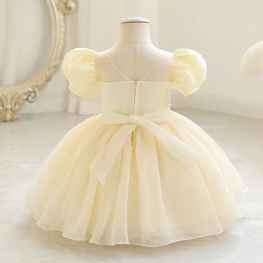 Baby Girl 1st Birthday Dress – Beaded Princess Baptism Party Dress