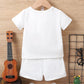 2-Piece Boys' Summer Set – Cartoon Bear Top & Fashion Shorts
