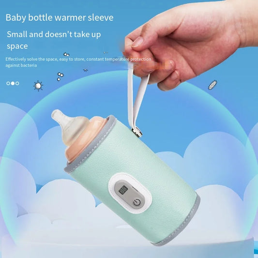 USB Baby Bottle Warmer – Portable Insulated Cover with Digital Temperature Display