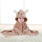Cartoon Animal Hooded Baby Bath Towel – Soft, Absorbent Coral Velvet