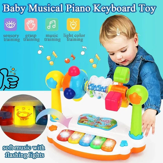 Rotating Baby Piano Toy – Light & Sound Musical Keyboard for Toddlers