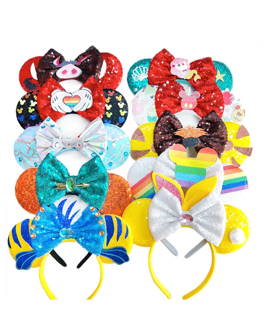 Sparkly Sequin Bow Ear Headband – Cute Cosplay & Party Hair Accessory