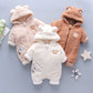 Baby Winter Romper – Warm Cotton Fleece Jumpsuit with Hood (0-24M)z