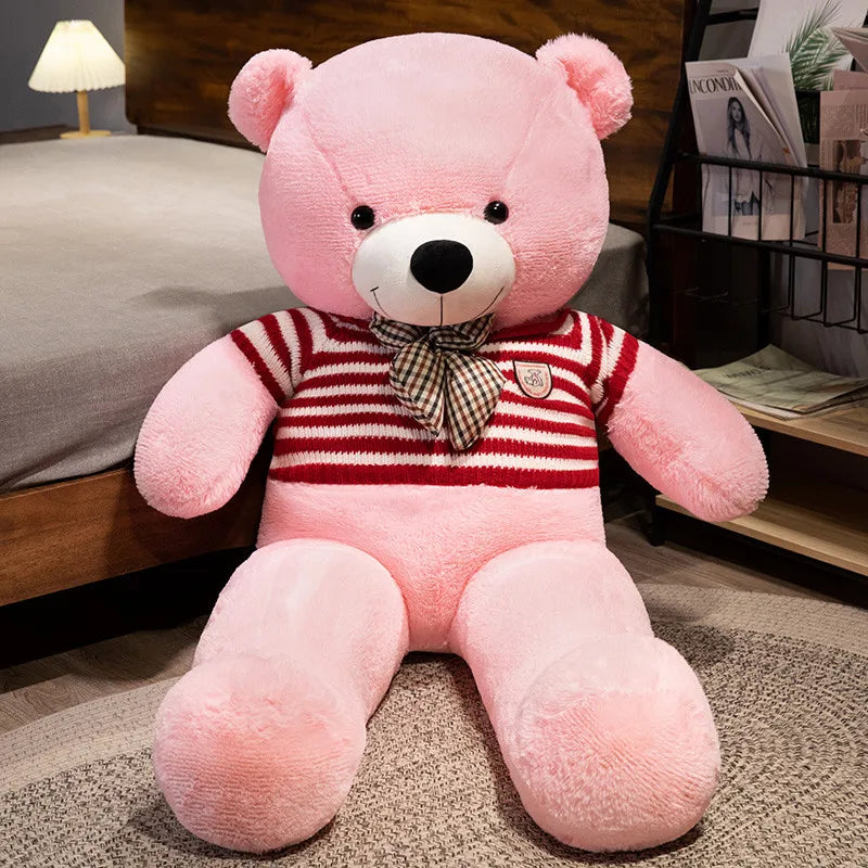 Bow Bear Plush – Soft Stuffed Teddy in Sweater Gift