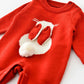 "Christmas Newborn Romper – Knitted Bunny Jumpsuit for Fall & Winter