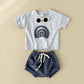 Baby Outfit – Rainbow Patchwork T-Shirt & Beach Shorts Set