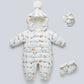 Baby Winter Duck Down Romper – Fleece Cartoon Jumpsuit