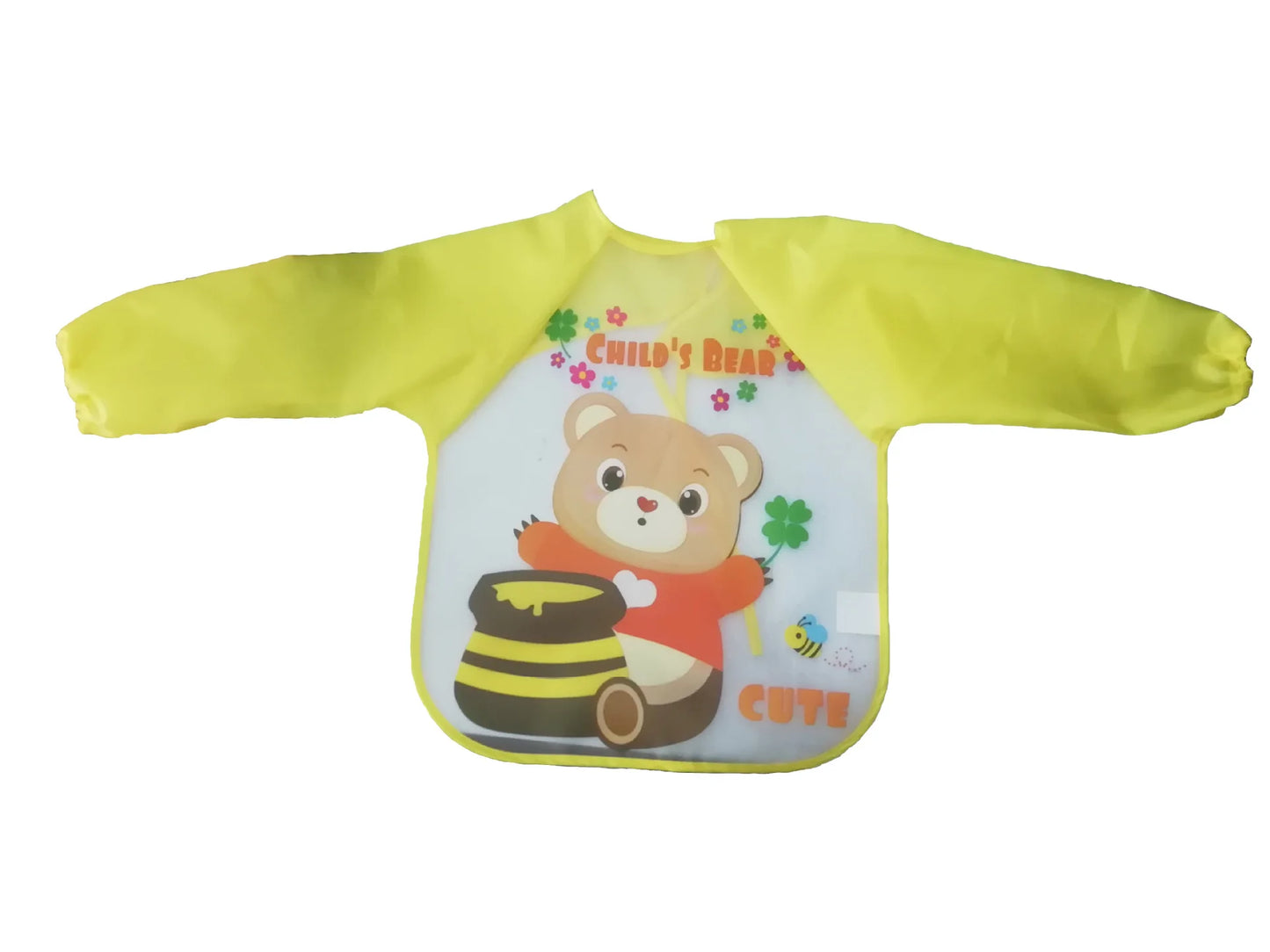 Yellow EVA Waterproof Long-Sleeve Baby Bib