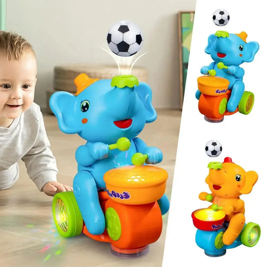 Musical Walking Elephant – LED Light-Up Drummer Toy for Kids