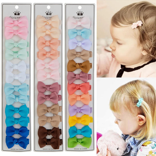 12-Piece Baby & Kids Grosgrain Ribbon Bow Hair Clips