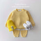 Toddler Outfit – Waffle Cotton Sweatshirt & Pants Set (2PCS)