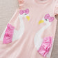 Summer Baby Girl Bodysuit – Cute Cartoon Swan Sleeveless Outfit