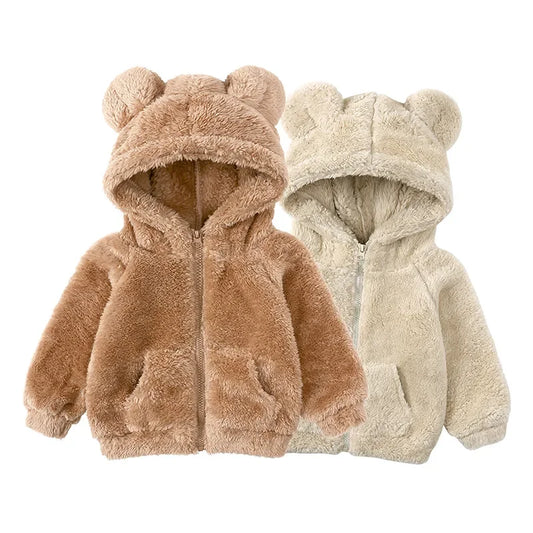Winter Baby Hoodie – 1-3Y Zipper Jacket with Cute Ear Design