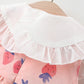 2pcs Girls Cute Strawberry Sleeveless Doll Collar Summer Dress & Bag Set Clothes