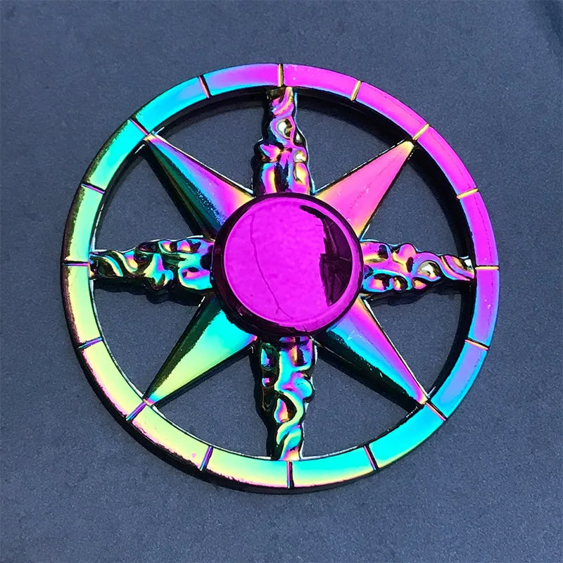 Rainbow Metal Fidget Spinner – High-Speed Stress Relief Toy