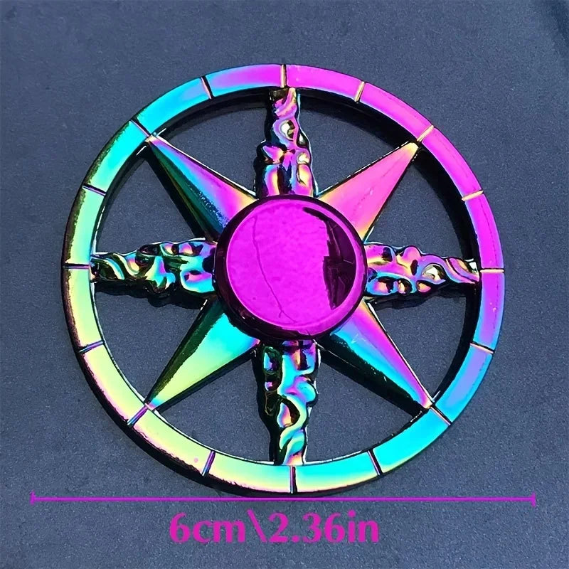 Rainbow Metal Fidget Spinner – High-Speed Stress Relief Toy