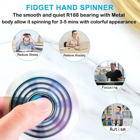 Rainbow Metal UFO Spinner – Handheld Stress Relief Toy