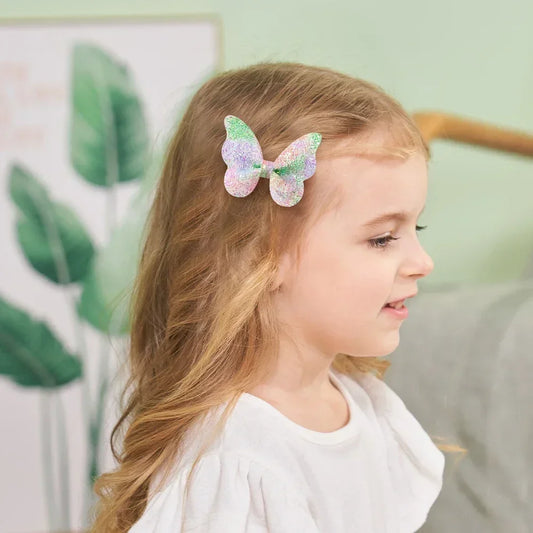 2-5Pcs Girls' Sequin Double Butterfly Hair Clips – Cute Bow Hairpins & Toddler Hair Accessories