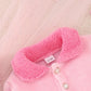Japanese-Korean Style Pink Fluffy Skirt Suit – Soft & Warm Outfit