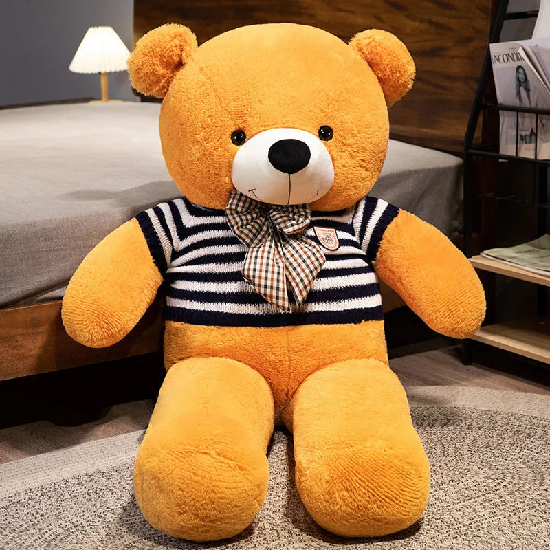 Bow Bear Plush – Soft Stuffed Teddy in Sweater Gift