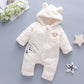 Baby Winter Romper – Warm Cotton Fleece Jumpsuit with Hood (0-24M)z