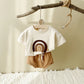 Baby Outfit – Rainbow Patchwork T-Shirt & Beach Shorts Set