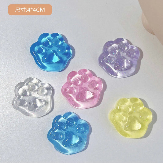 Kawaii Cat Paw Squishy – Soft Jelly Glitter Stress Relief Toy for Kids & Adults