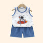 Kids Summer Cotton Vest & Shorts Set – Unisex Sleeveless Outfit