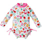 Baby Girl Long-Sleeve Swimsuit – Sun Protection & Stretch Fit